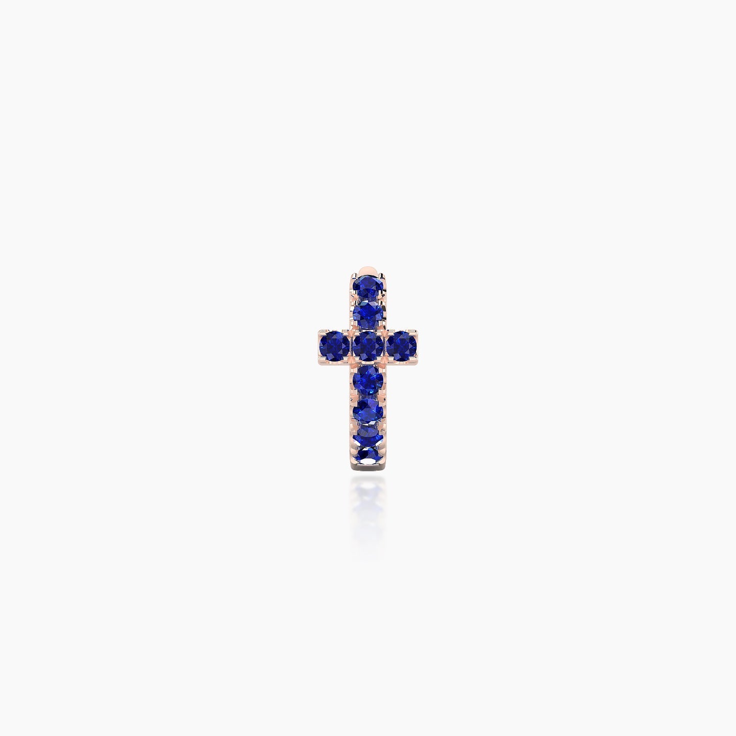 Hecate | 18k Rose Gold 5 mm Cross Sapphire Hoop Piercing