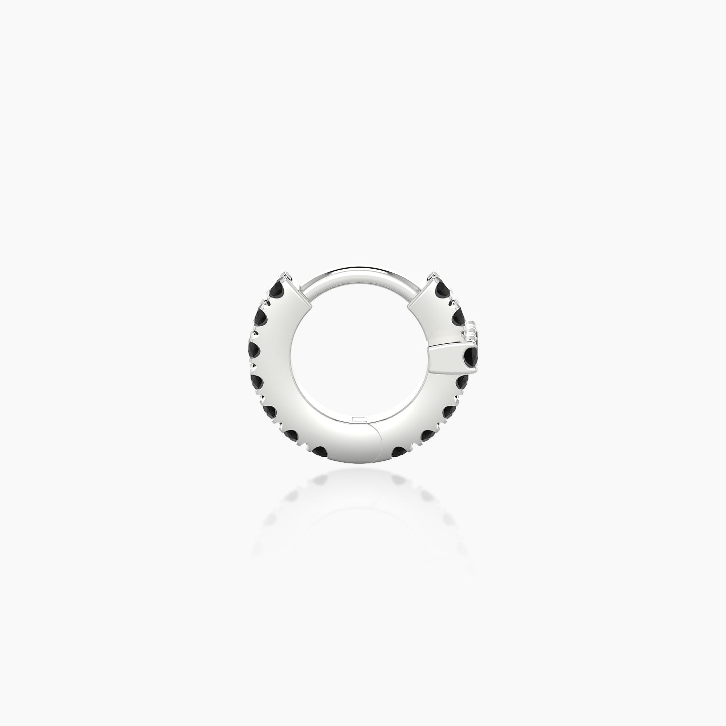 Hecate | 18k White Gold 5 mm Cross Black Diamond Hoop Piercing