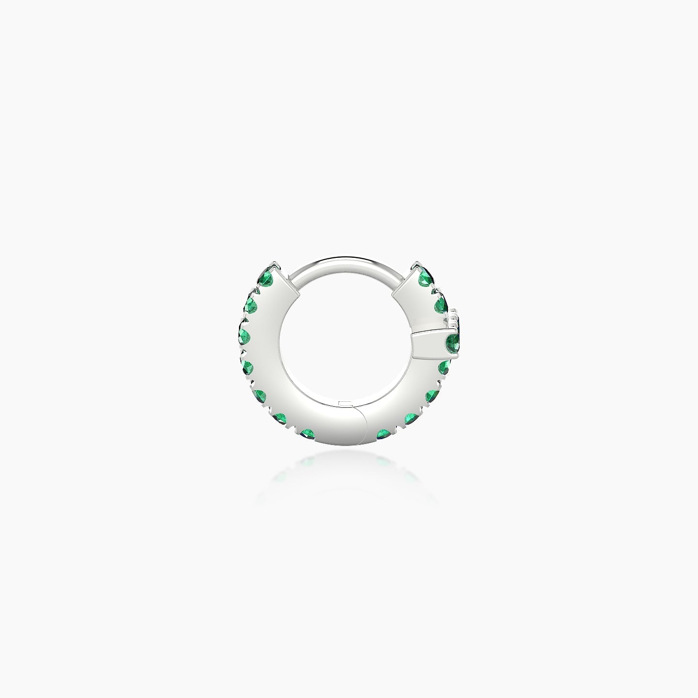 Hecate | 18k White Gold 5 mm Cross Emerald Hoop Piercing