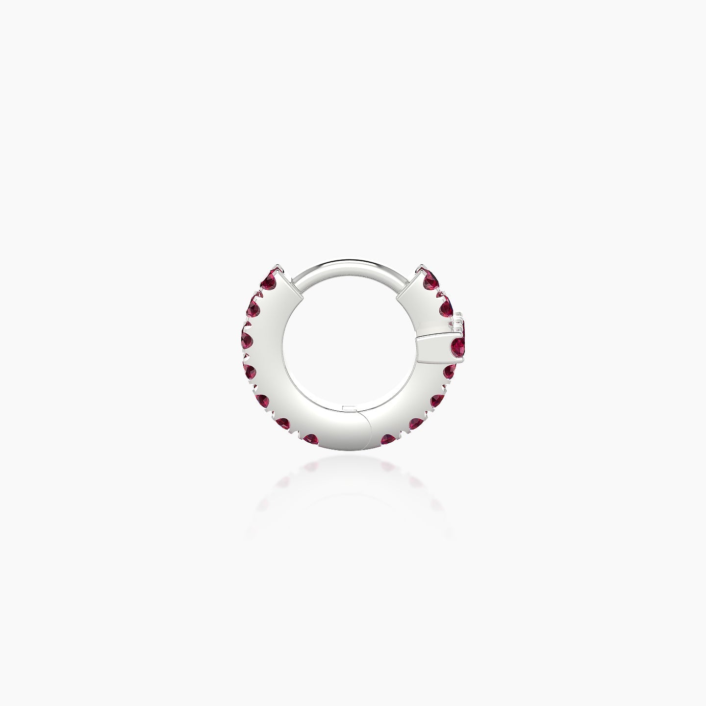 Hecate | 18k White Gold 5 mm Cross Ruby Hoop Piercing