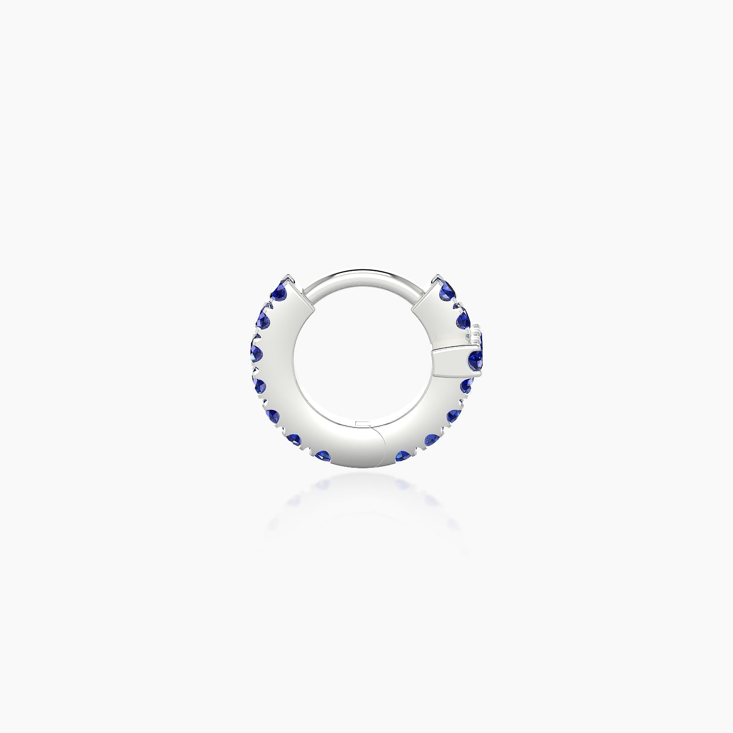 Hecate | 18k White Gold 5 mm Cross Sapphire Hoop Piercing