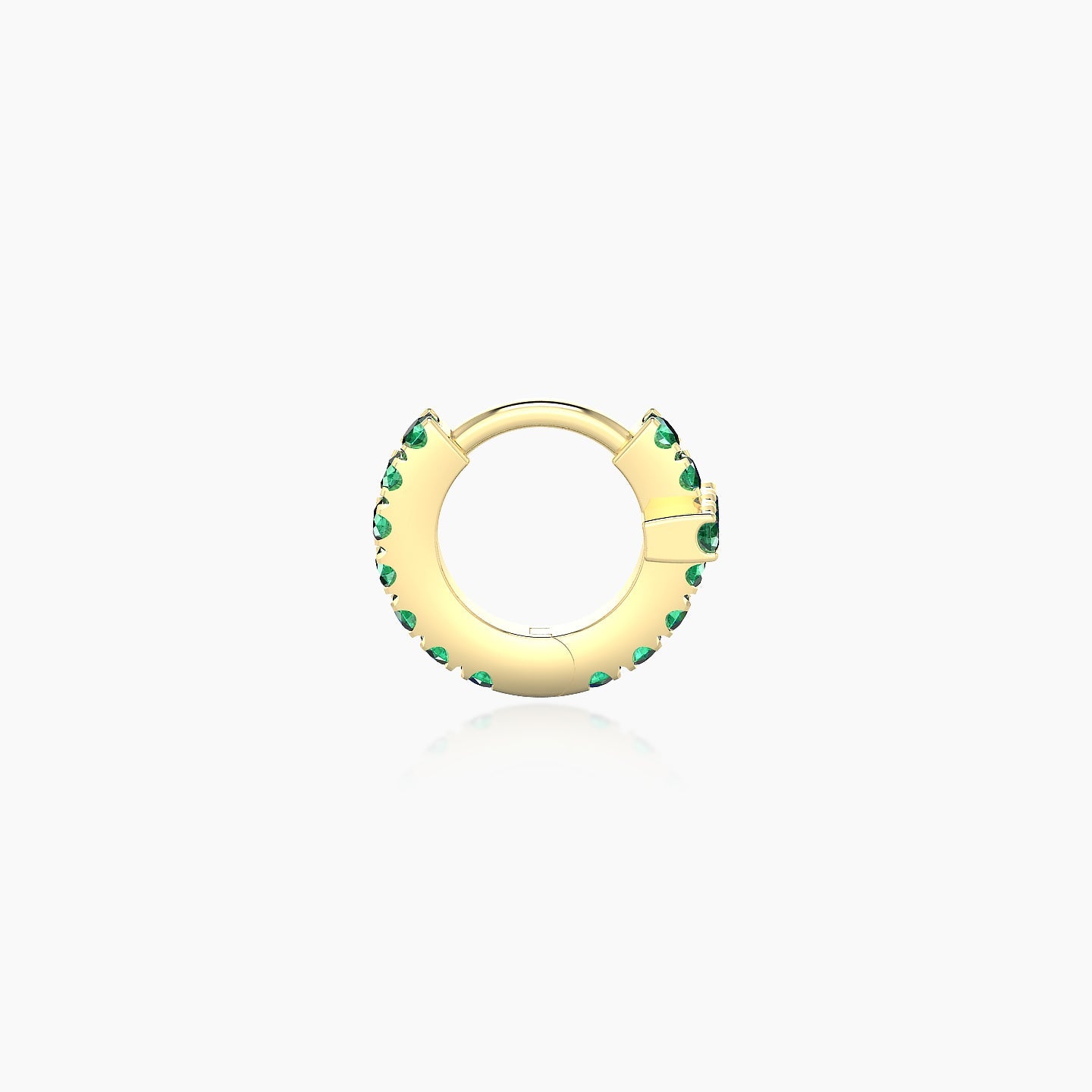 Hecate | 18k Yellow Gold 5 mm Cross Emerald Hoop Piercing