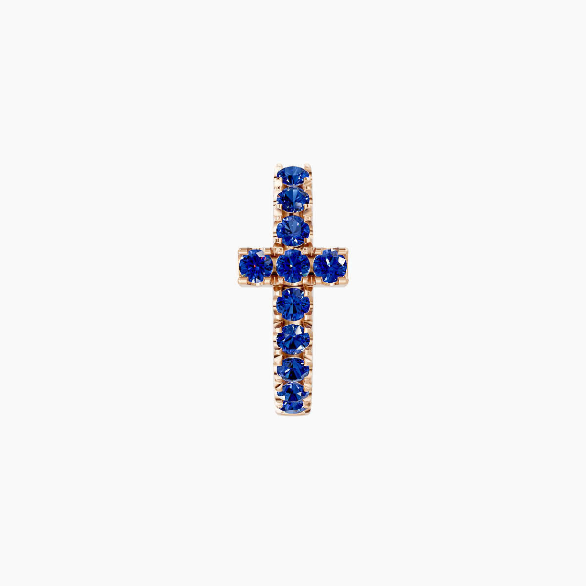 Hecate | 18k Rose Gold 6.5 mm Cross Sapphire Hoop Piercing
