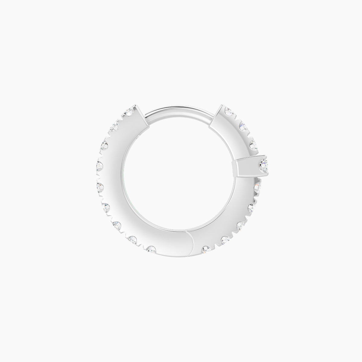 Hecate | 18k White Gold 6.5 mm Cross Diamond Hoop Piercing