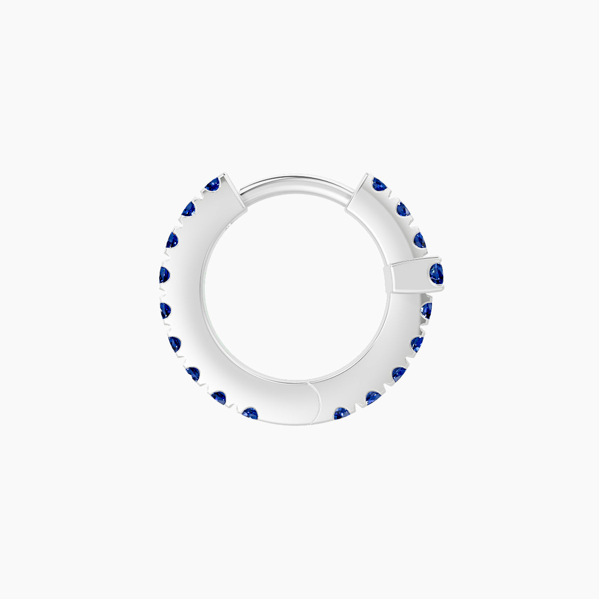 Hecate | 18k White Gold 6.5 mm Cross Sapphire Hoop Piercing