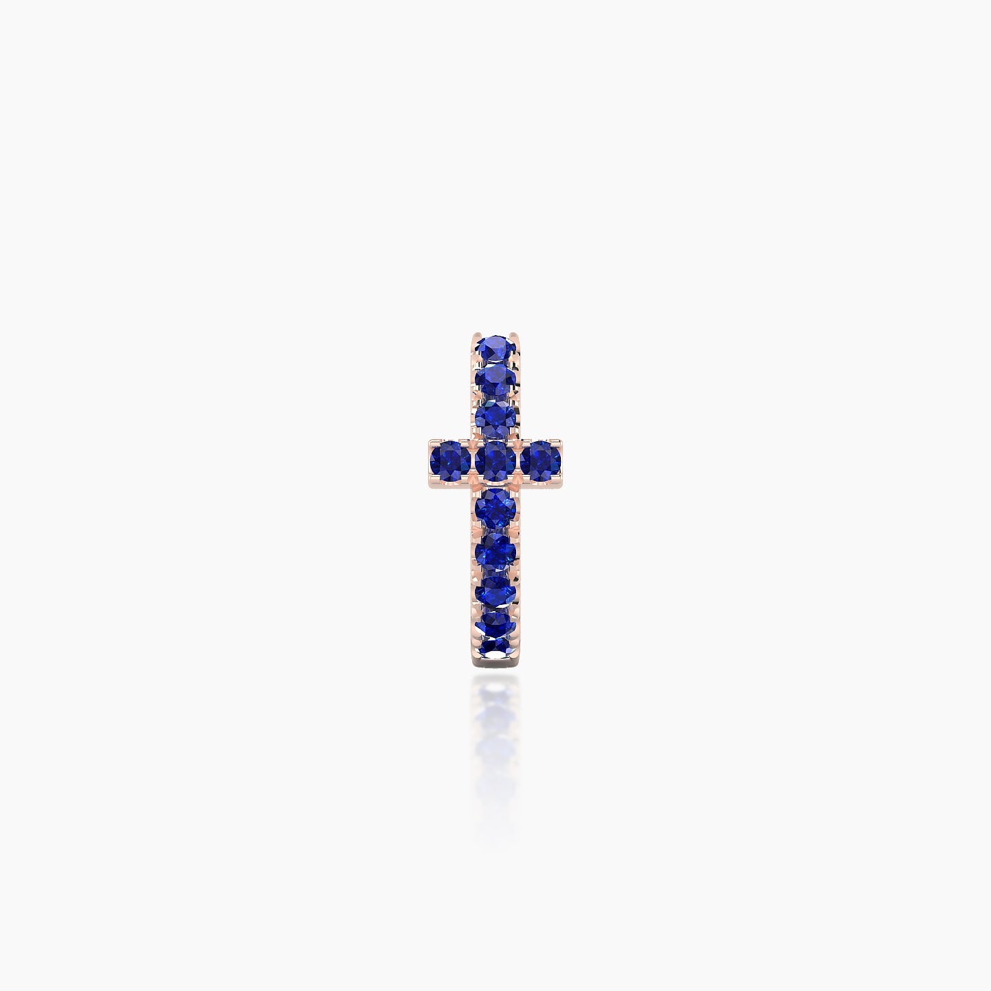 Hecate | 18k Rose Gold 6.5 mm Cross Sapphire Hoop Piercing