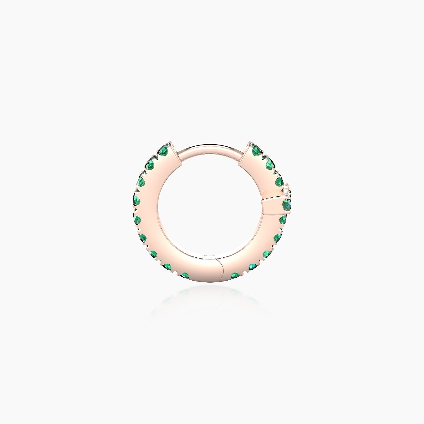 Hecate | 18k Rose Gold 6.5 mm Cross Emerald Hoop Piercing