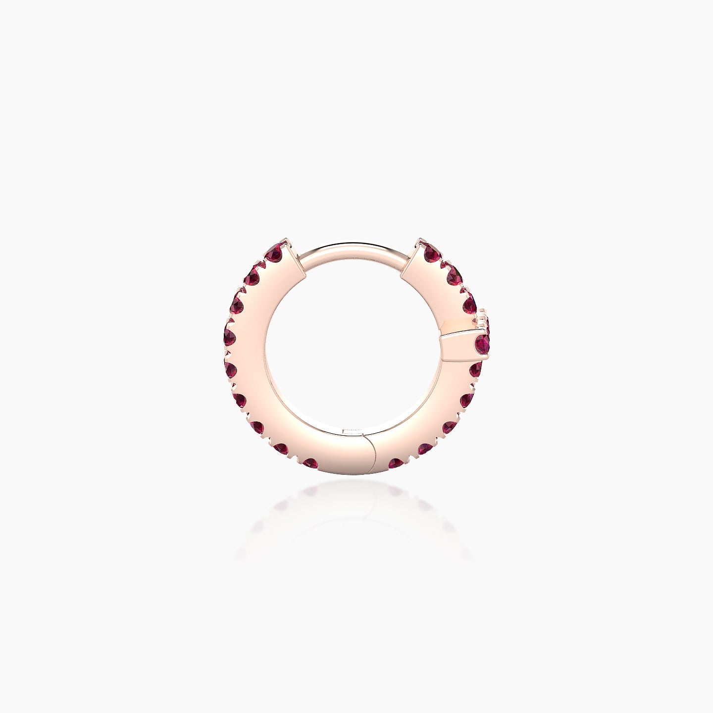 Hecate | 18k Rose Gold 6.5 mm Cross Ruby Hoop Piercing