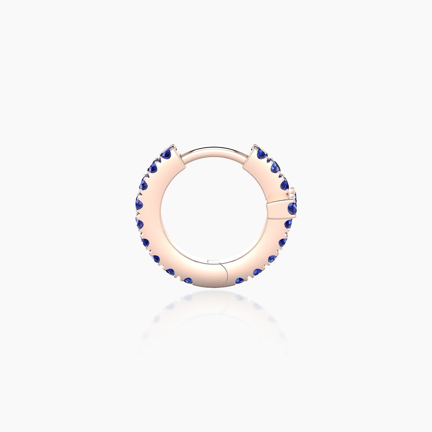 Hecate | 18k Rose Gold 6.5 mm Cross Sapphire Hoop Piercing