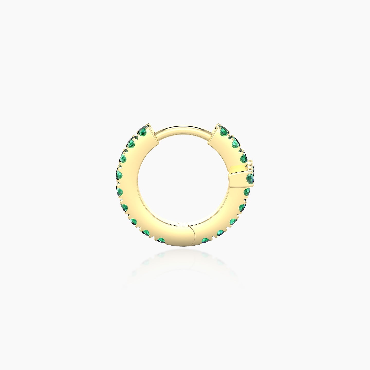 Hecate | 18k Yellow Gold 6.5 mm Cross Emerald Hoop Piercing