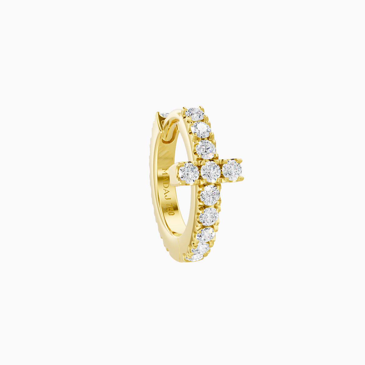 Hecate | 18k Yellow Gold 6.5 mm Cross Diamond Nose Ring Piercing