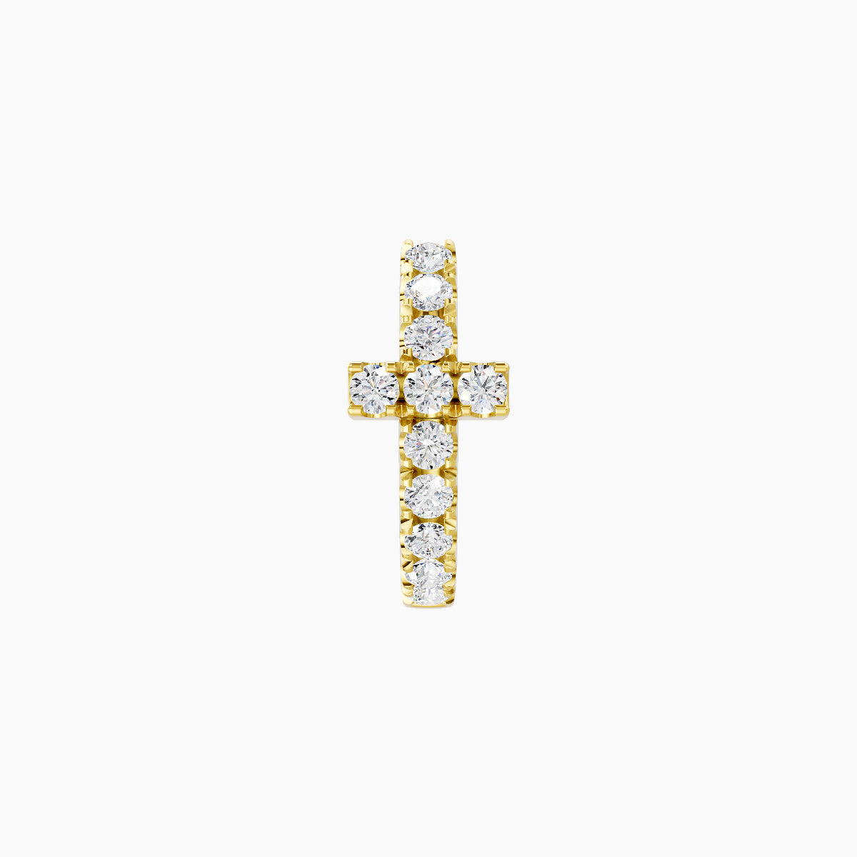 Hecate | 18k Yellow Gold 6.5 mm Cross Diamond Nose Ring Piercing