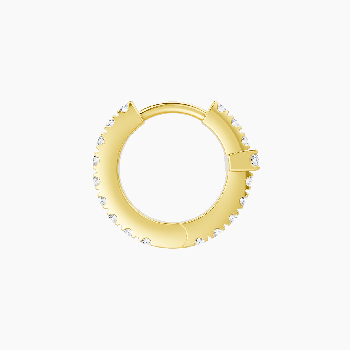 Hecate | 18k Yellow Gold 6.5 mm Cross Diamond Nose Ring Piercing