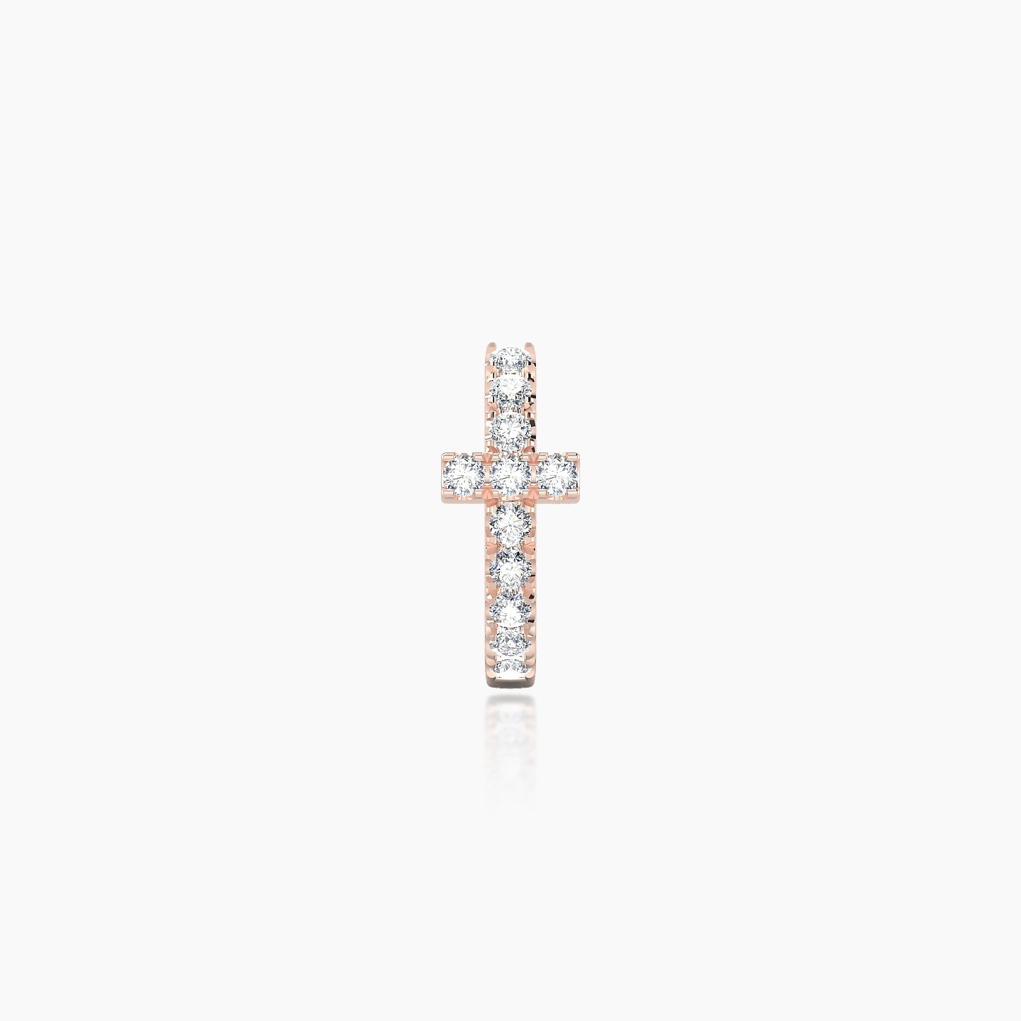 Hecate | 18k Rose Gold 6.5 mm Cross Diamond Nose Ring Piercing