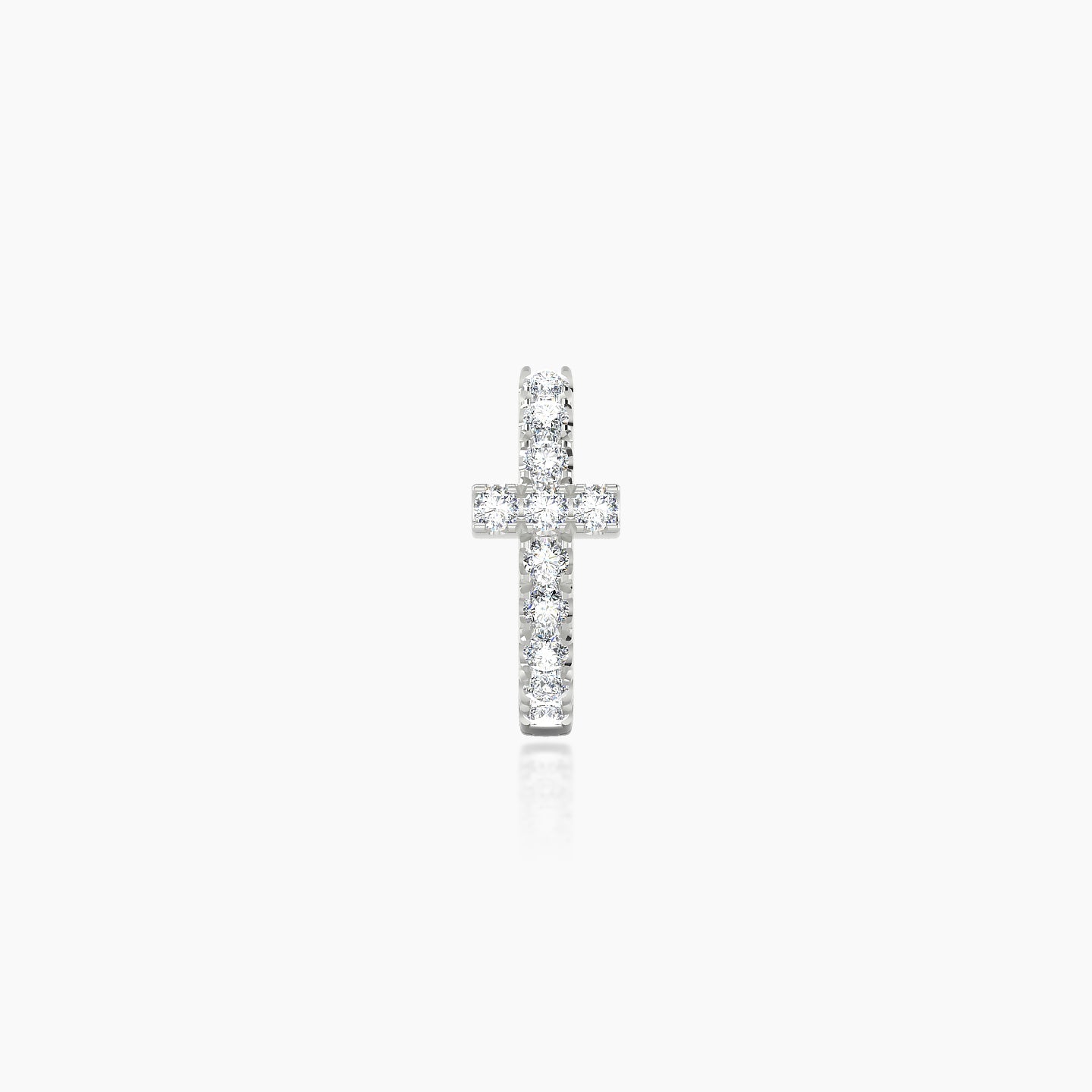 Hecate | 18k White Gold 6.5 mm Cross Diamond Nose Ring Piercing