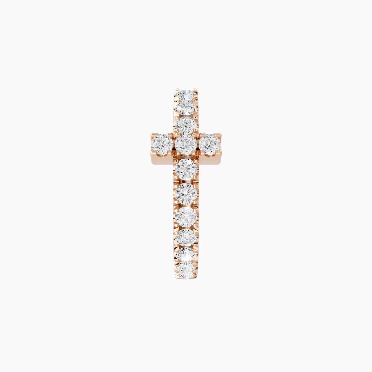 Hecate | 18k Rose Gold 8 mm Cross Diamond Hoop Piercing