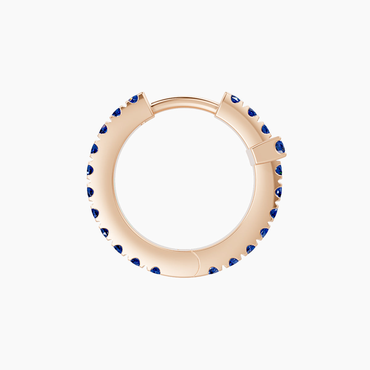 Hecate | 18k Rose Gold 8 mm Cross Sapphire Hoop Piercing