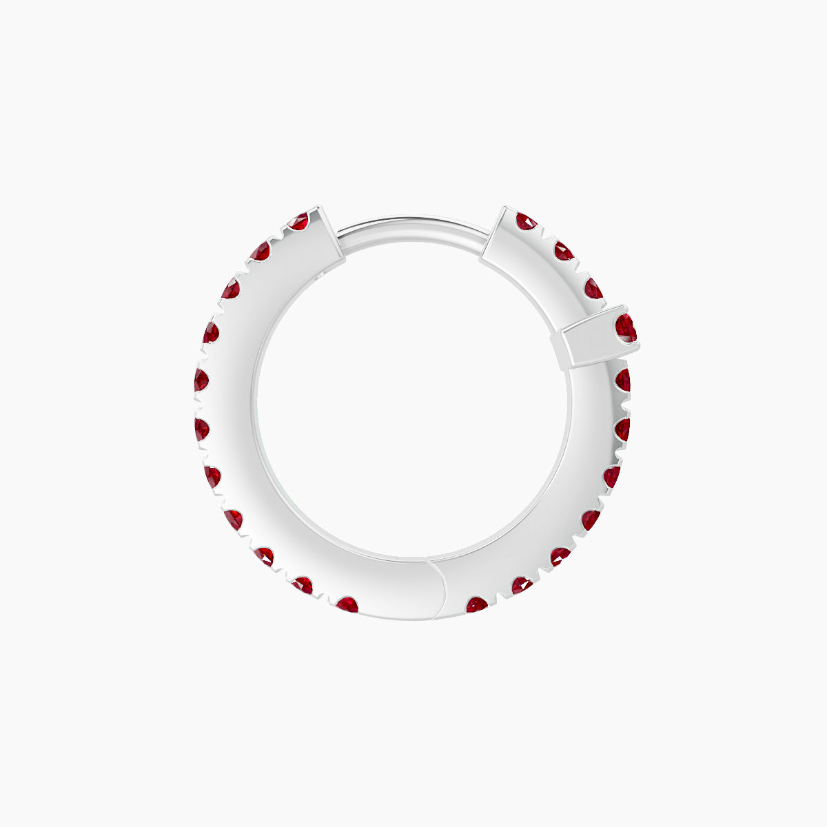 Hecate | 18k White Gold 8 mm Cross Ruby Hoop Piercing