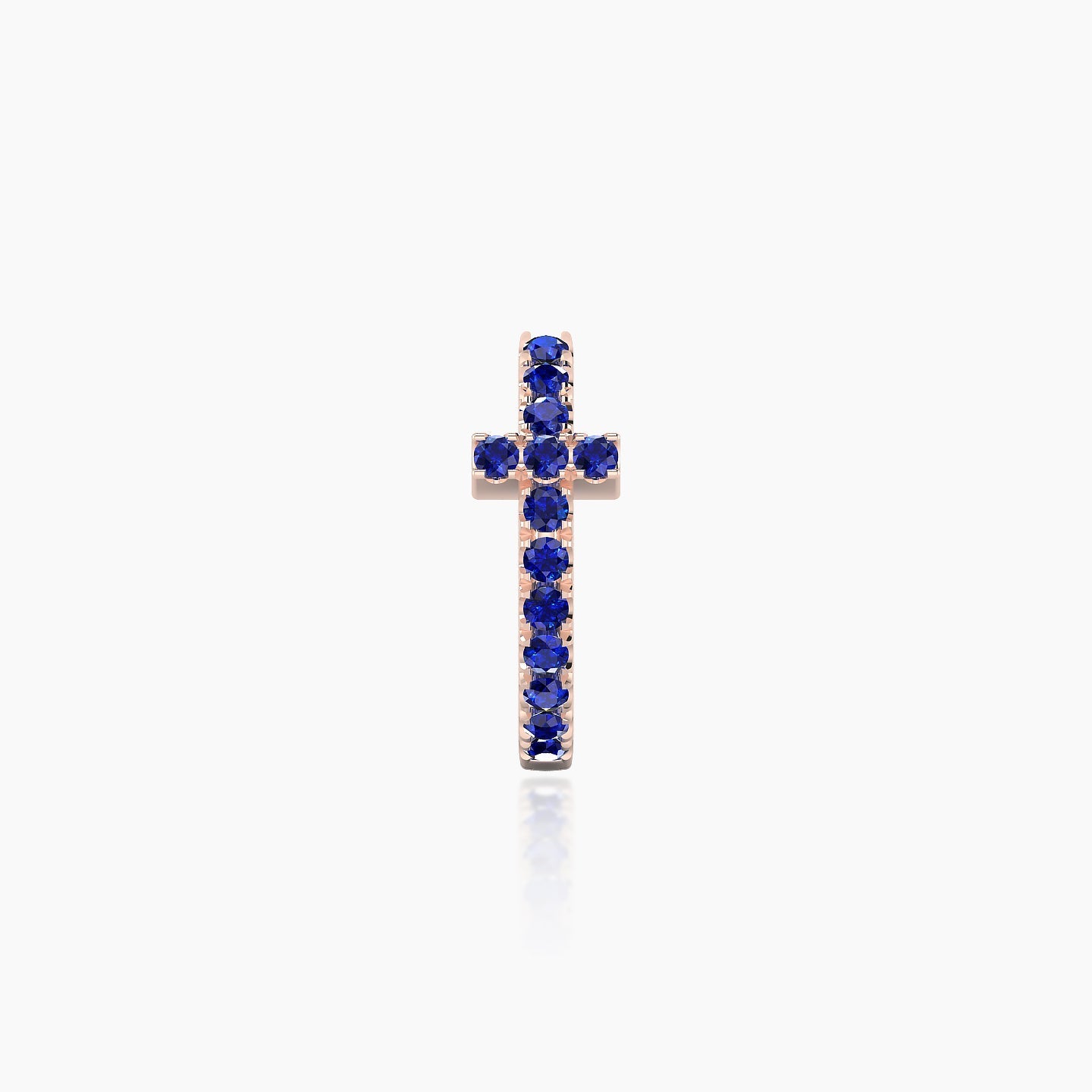 Hecate | 18k Rose Gold 8 mm Cross Sapphire Hoop Piercing