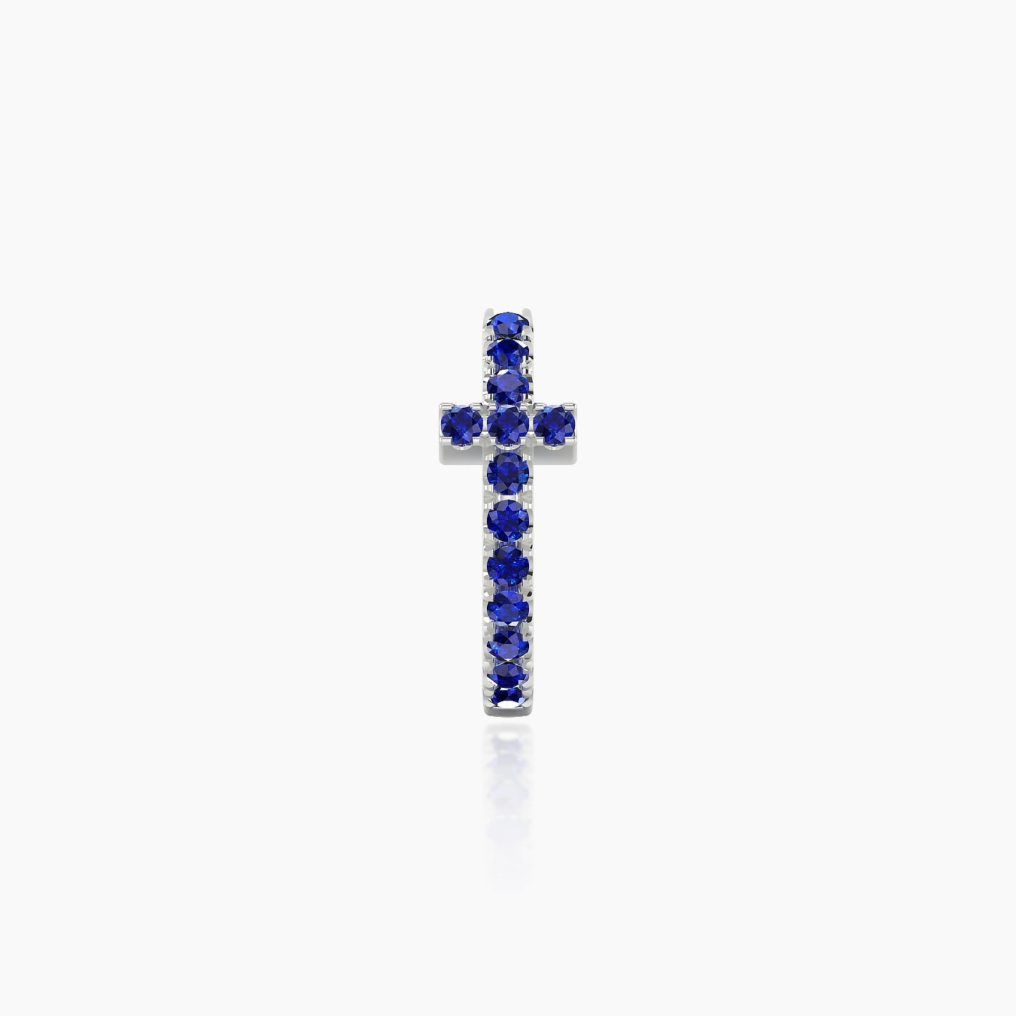 Hecate | 18k White Gold 8 mm Cross Sapphire Hoop Piercing