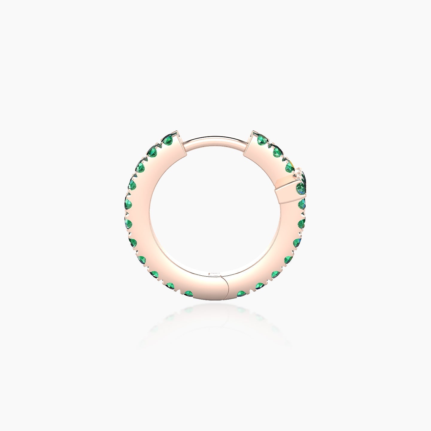 Hecate | 18k Rose Gold 8 mm Cross Emerald Hoop Piercing