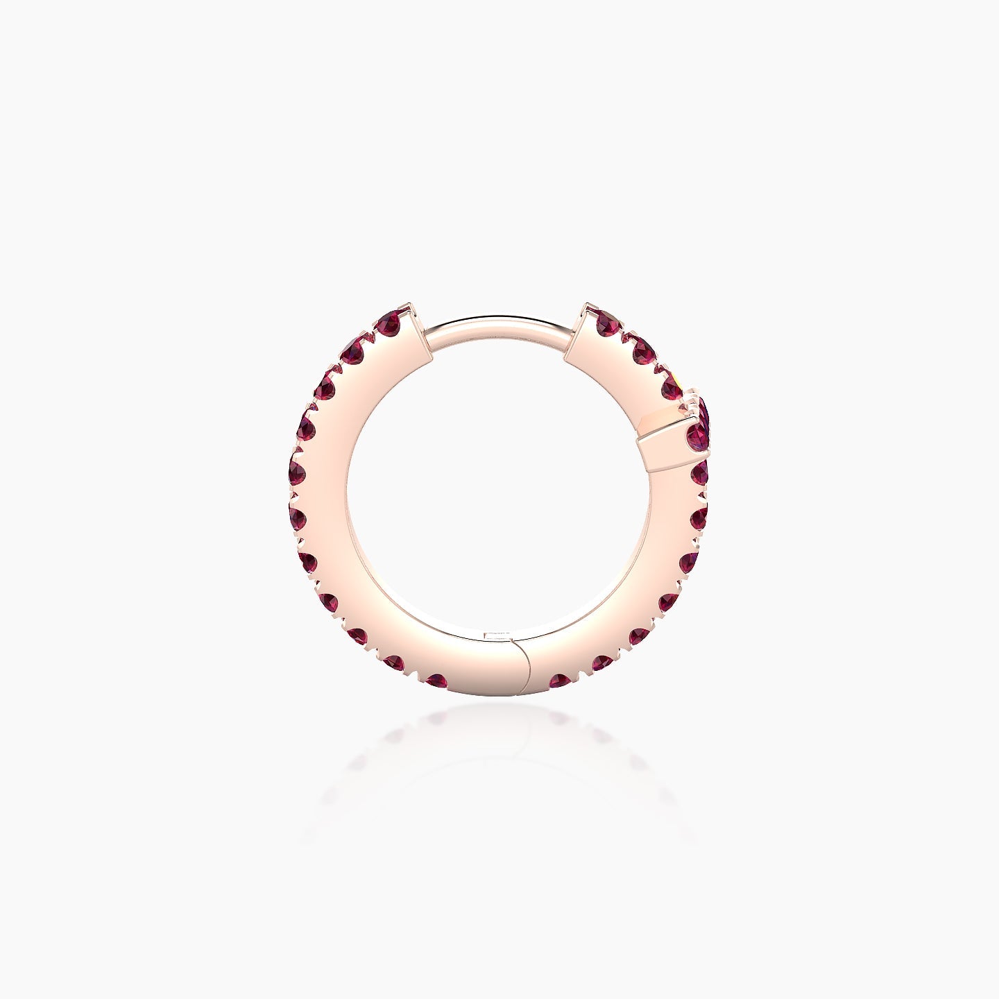 Hecate | 18k Rose Gold 8 mm Cross Ruby Hoop Piercing