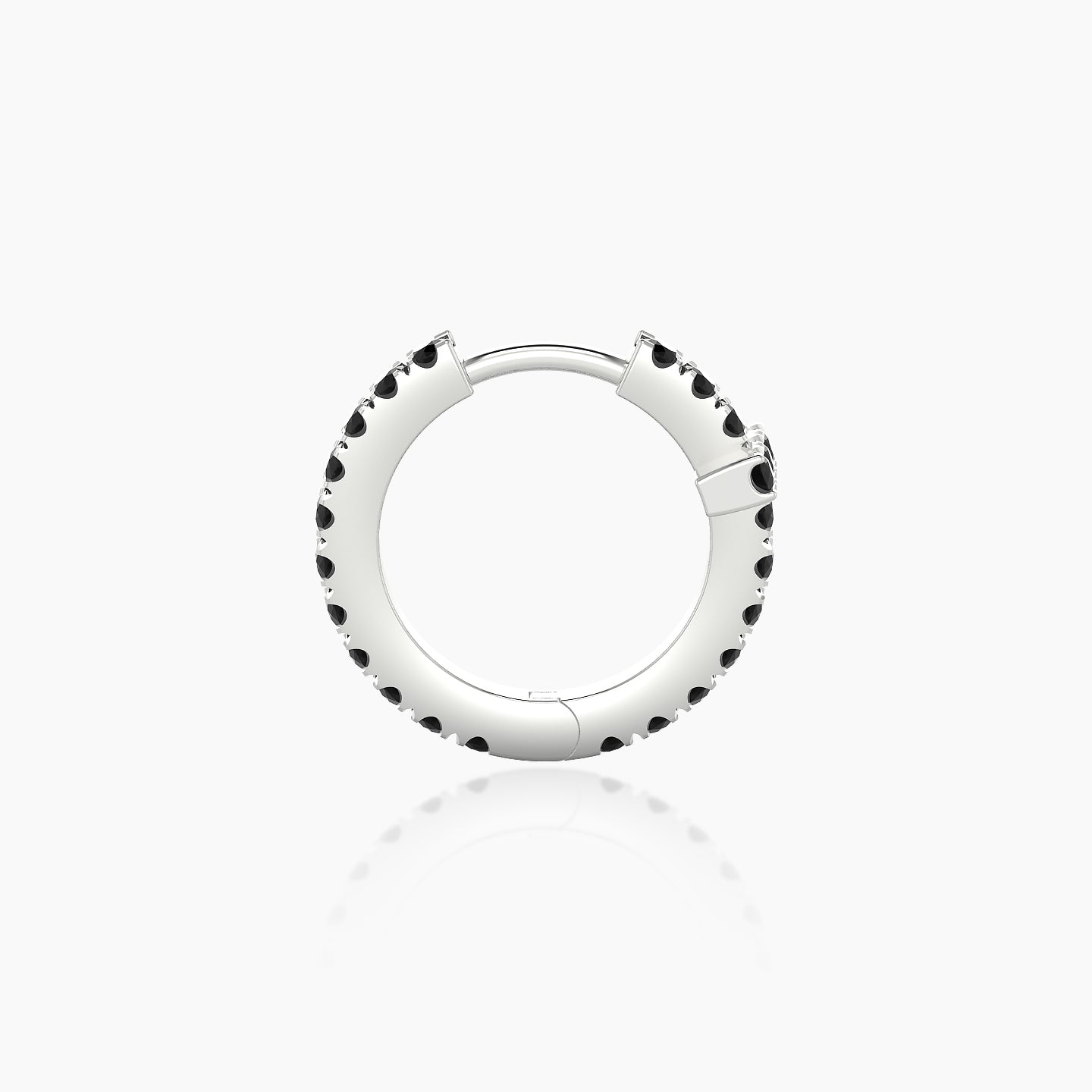 Hecate | 18k White Gold 8 mm Cross Black Diamond Hoop Piercing