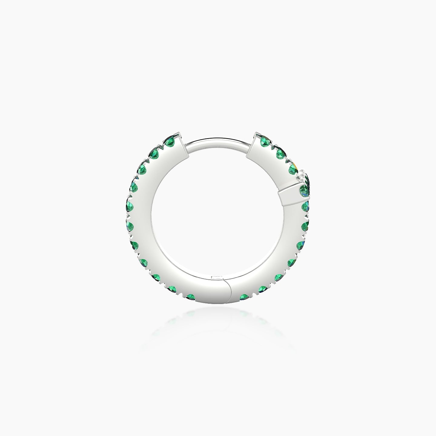 Hecate | 18k White Gold 8 mm Cross Emerald Hoop Piercing