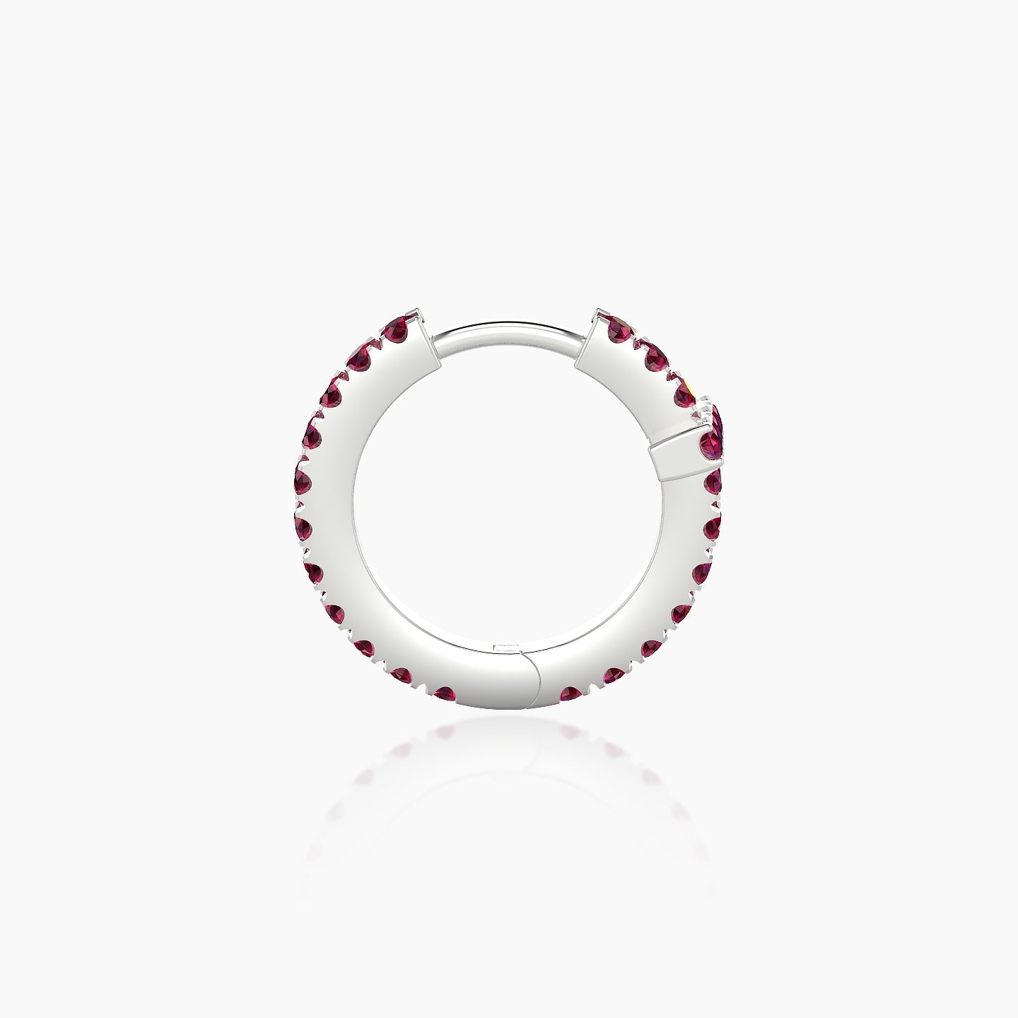 Hecate | 18k White Gold 8 mm Cross Ruby Hoop Piercing