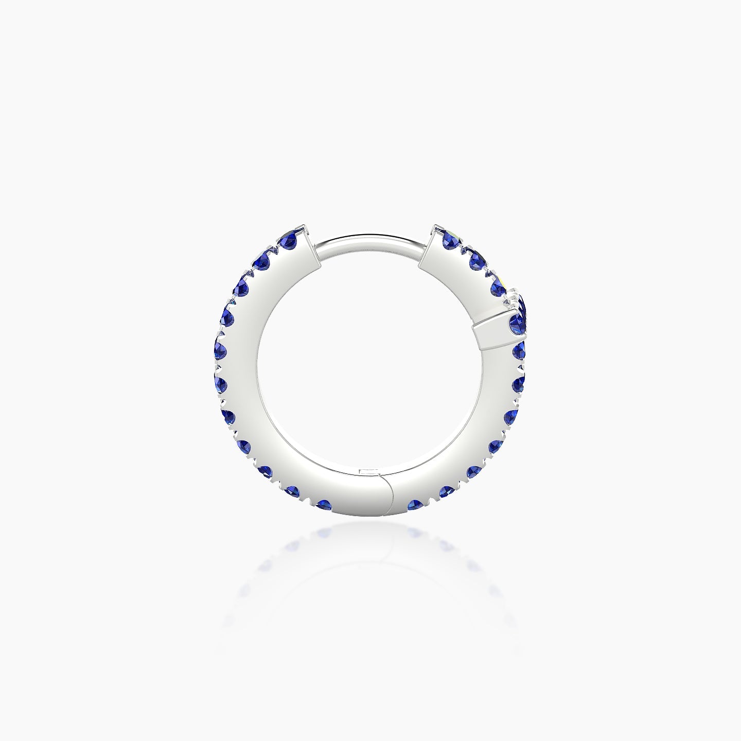 Hecate | 18k White Gold 8 mm Cross Sapphire Hoop Piercing