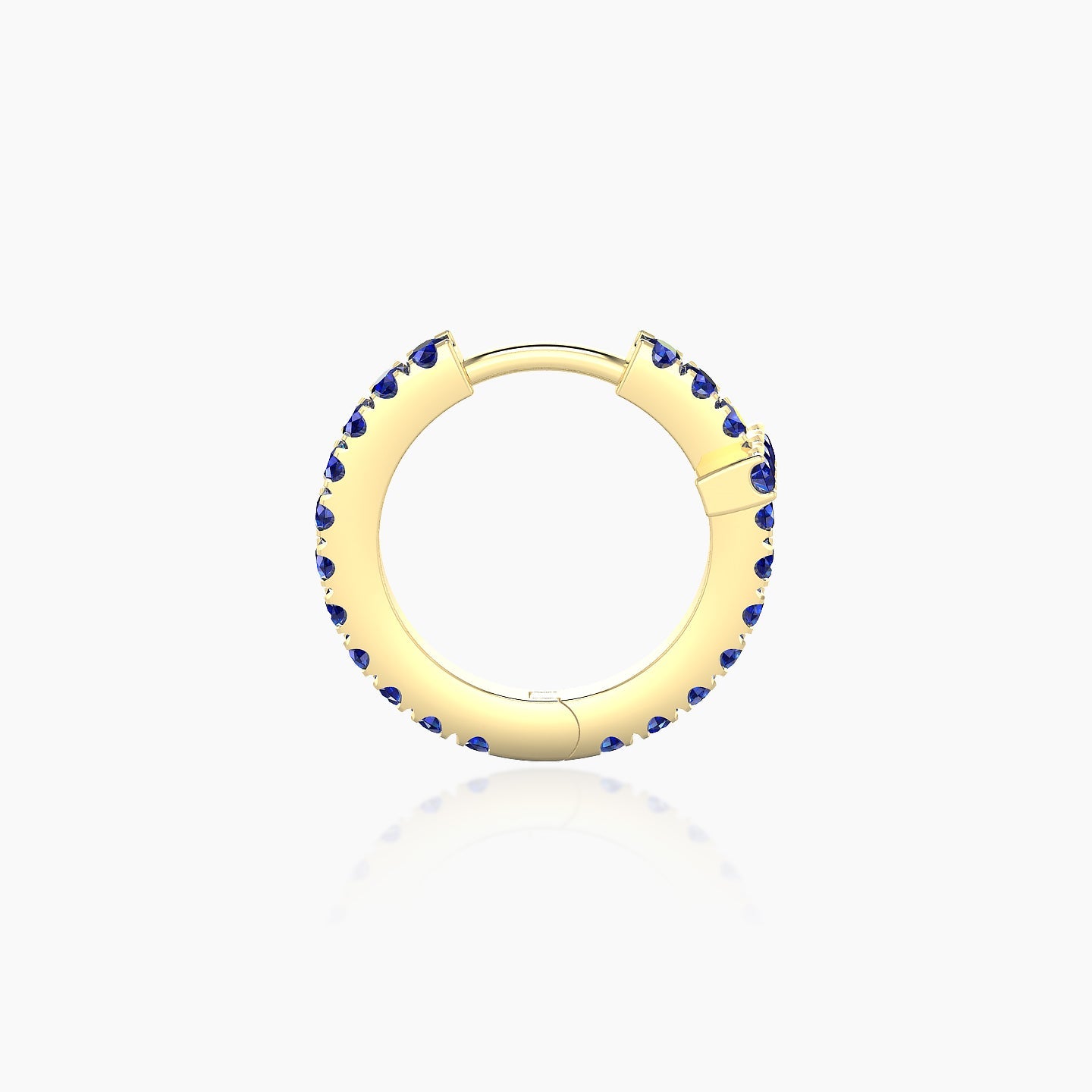 Hecate | 18k Yellow Gold 8 mm Cross Sapphire Hoop Piercing