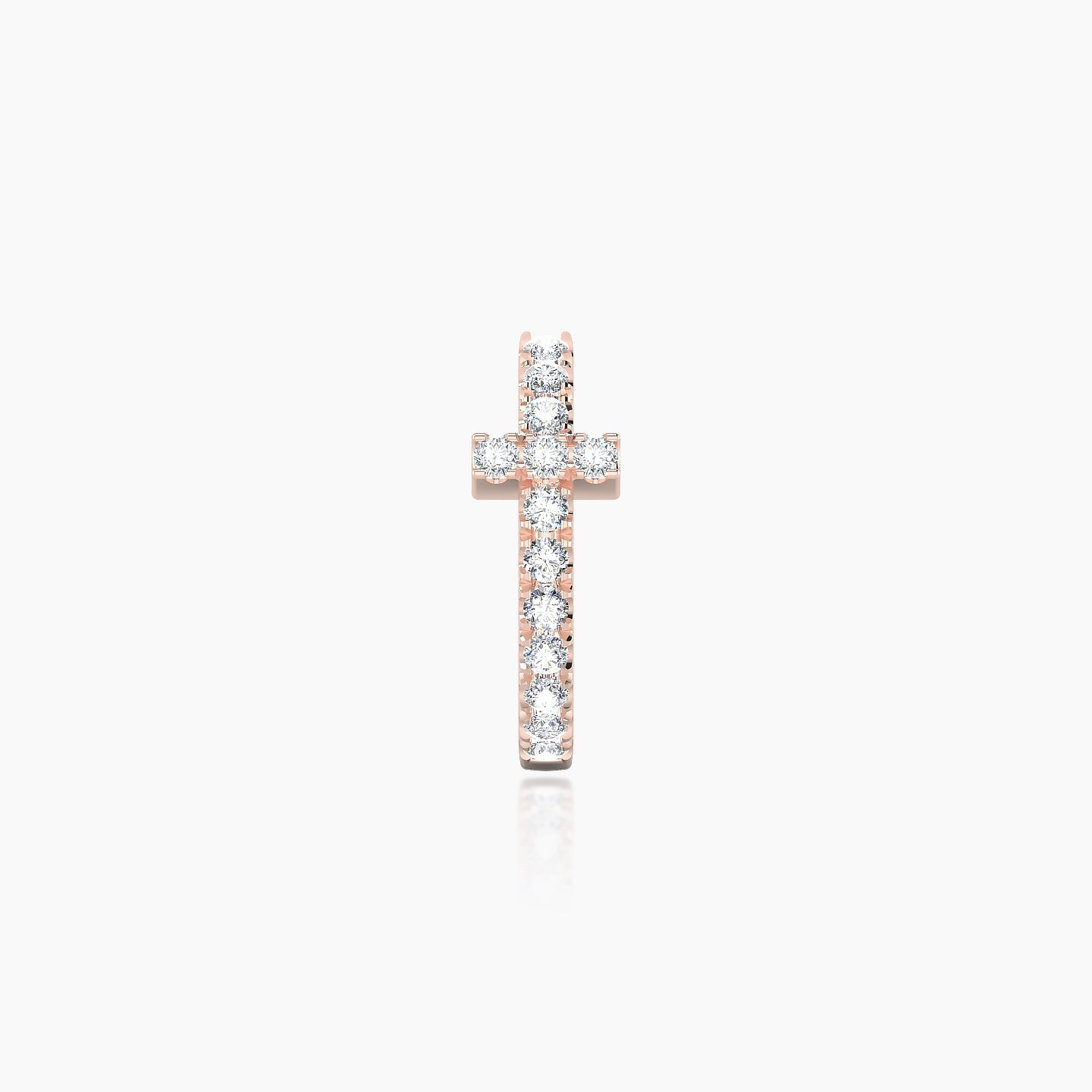 Hecate | 18k Rose Gold 8 mm Cross Diamond Nose Ring Piercing