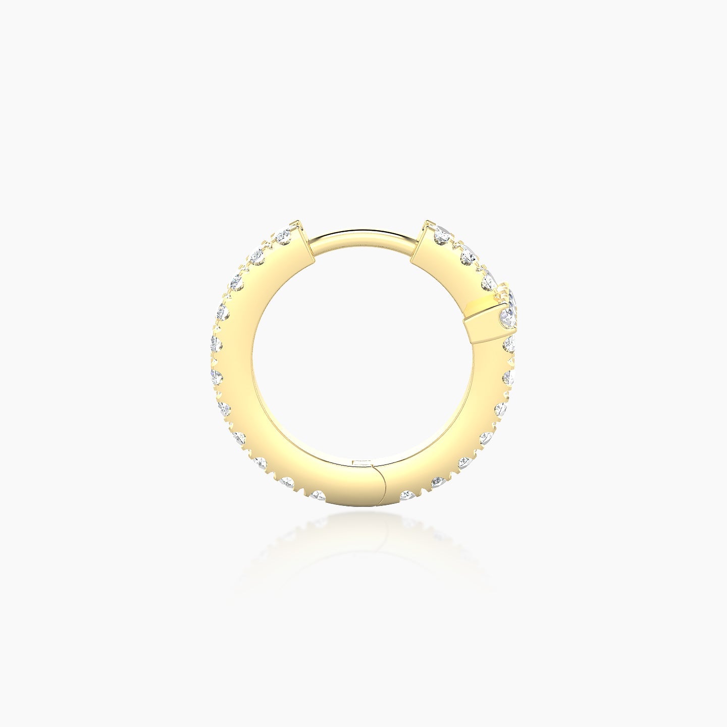 Hecate | 18k Yellow Gold 8 mm Cross Diamond Nose Ring Piercing