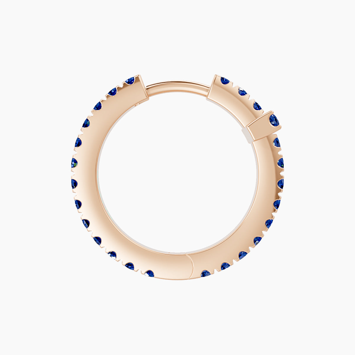 Hecate | 18k Rose Gold 9.5 mm Cross Sapphire Hoop Piercing