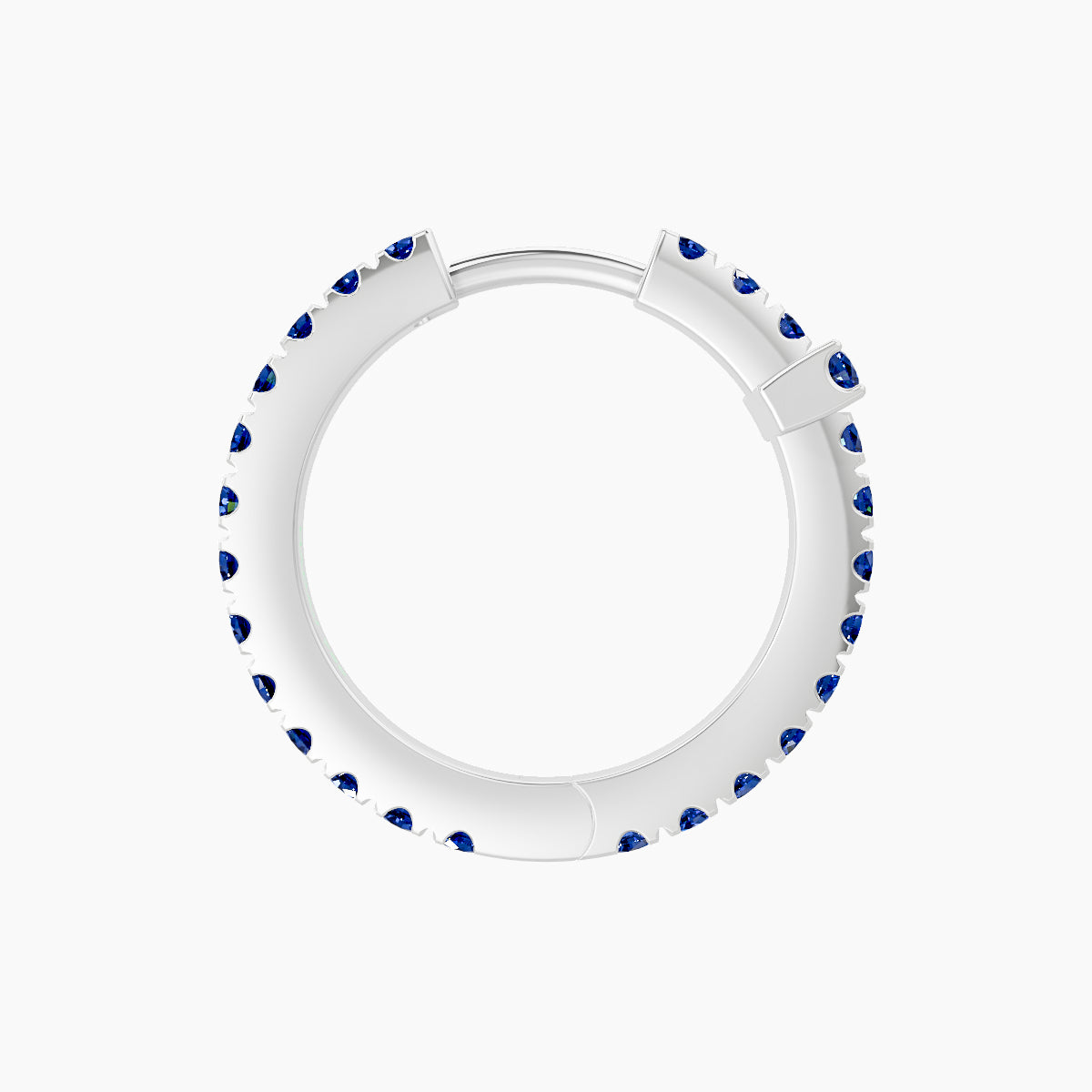 Hecate | 18k White Gold 9.5 mm Cross Sapphire Hoop Piercing