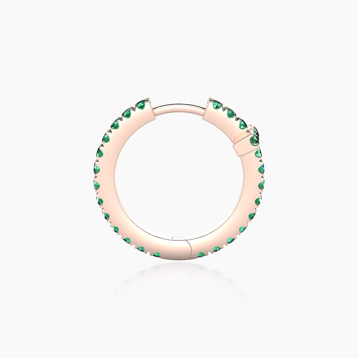 Hecate | 18k Rose Gold 9.5 mm Cross Emerald Hoop Piercing