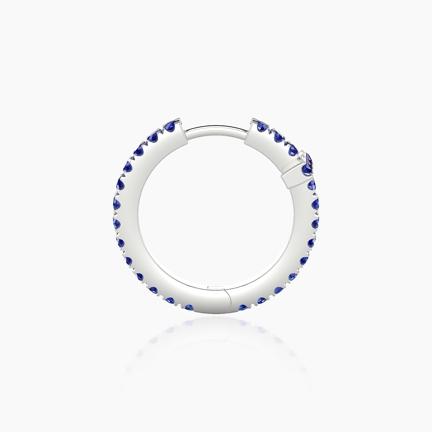 Hecate | 18k White Gold 9.5 mm Cross Sapphire Hoop Piercing