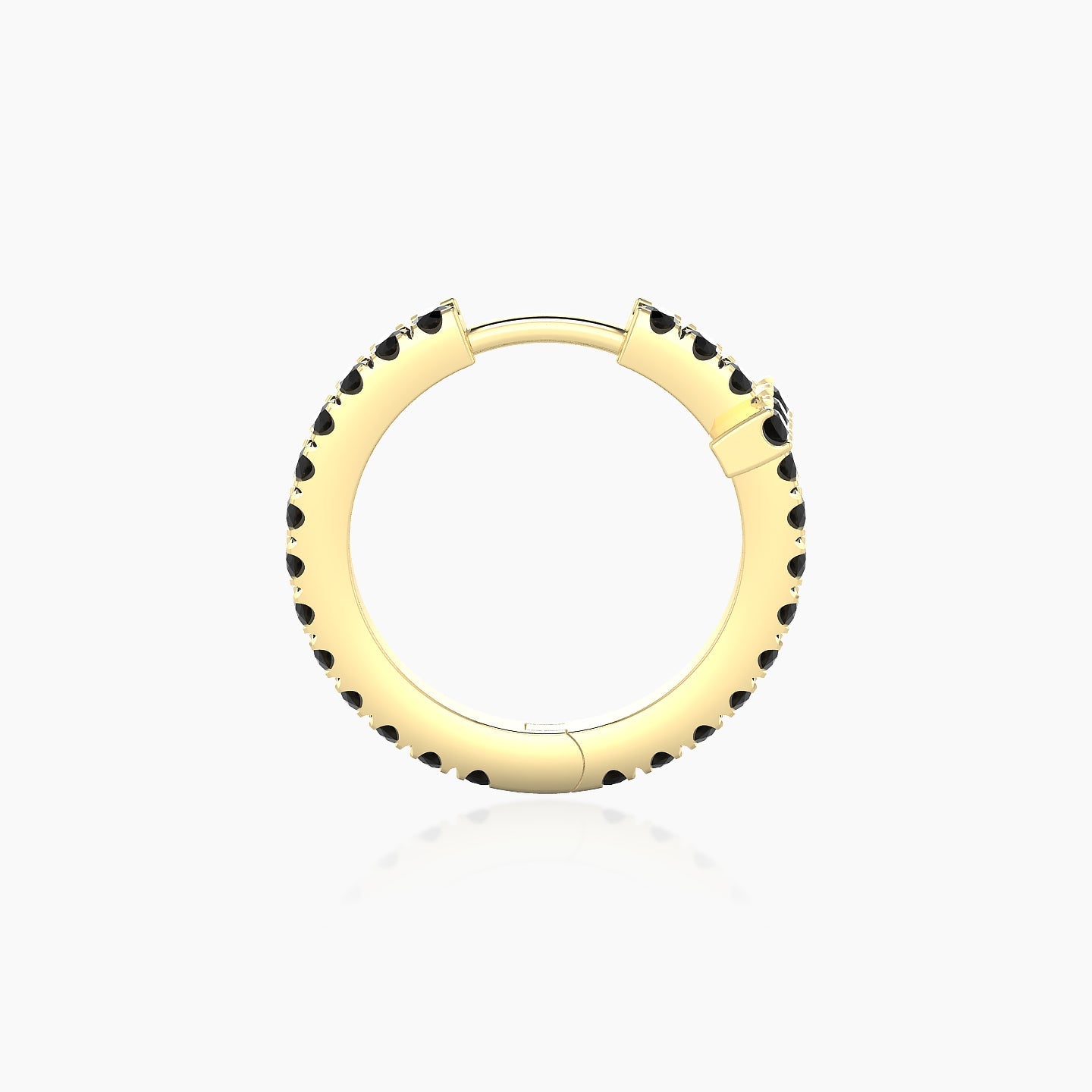 Hecate | 18k Yellow Gold 9.5 mm Cross Black Diamond Hoop Piercing