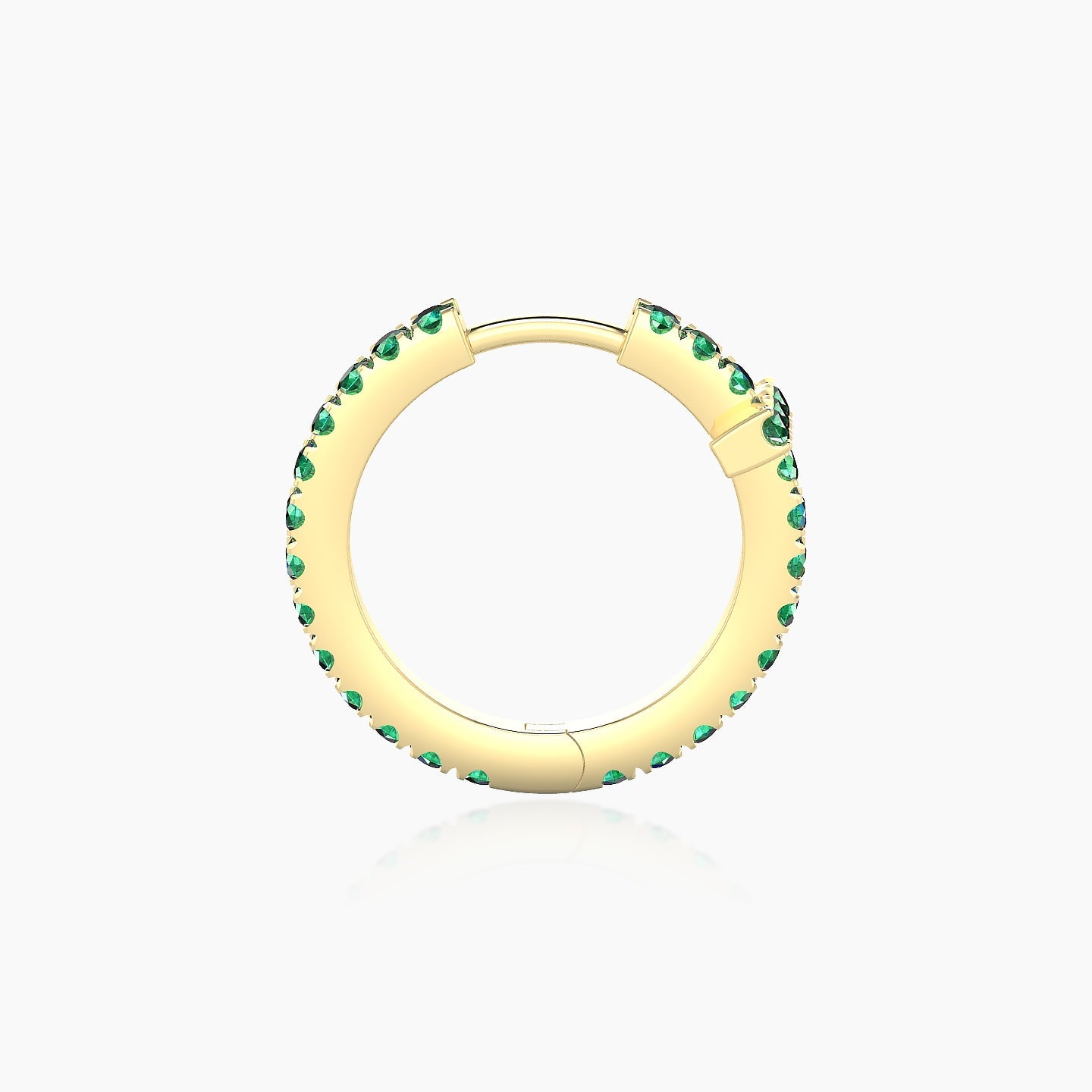 Hecate | 18k Yellow Gold 9.5 mm Cross Emerald Hoop Piercing