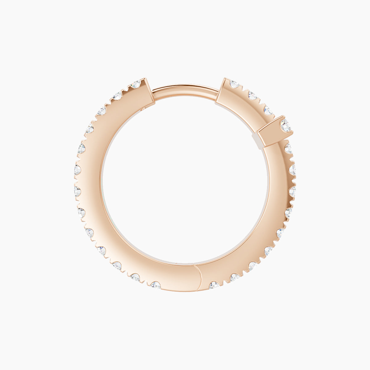Hecate | 18k Rose Gold 9.5 mm Cross Diamond Nose Ring Piercing