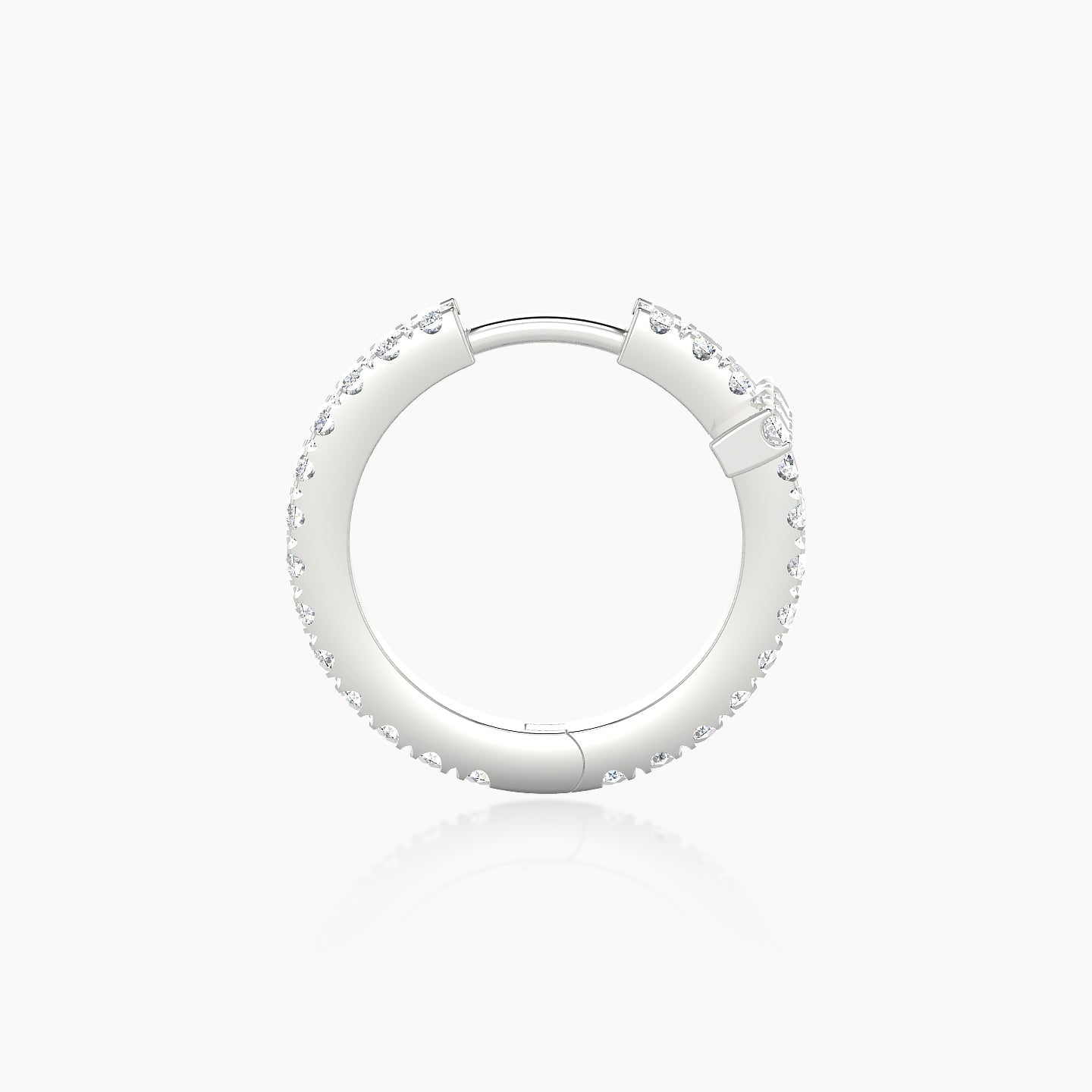 Hecate | 18k White Gold 9.5 mm Cross Diamond Nose Ring Piercing