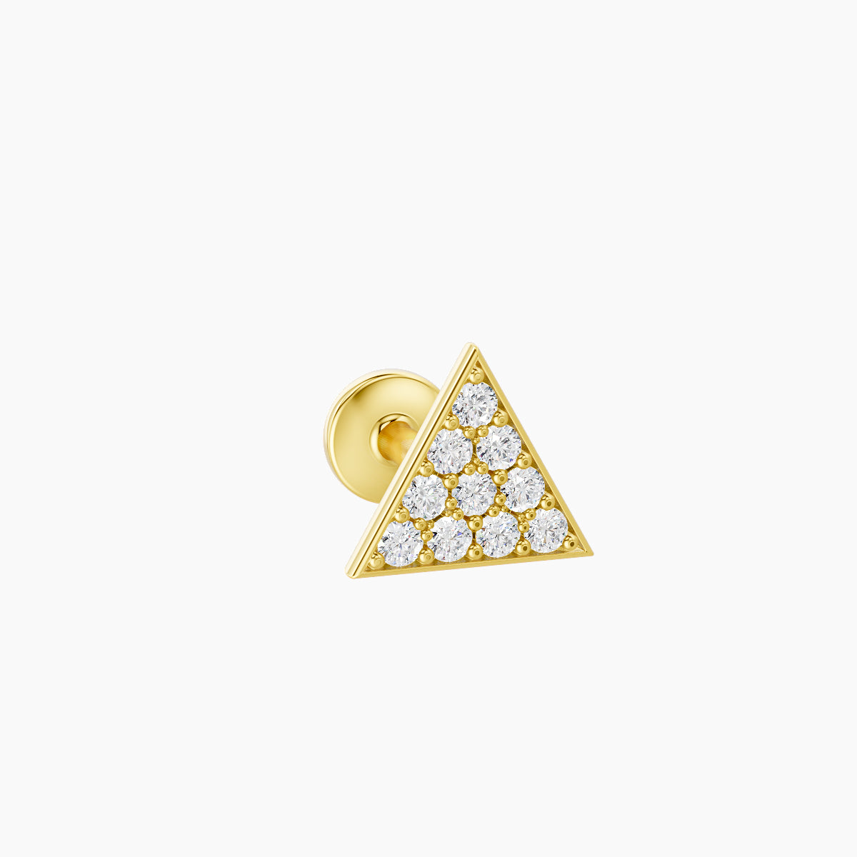 Hermione | 18k Yellow Gold 6 mm 5 mm Trillion Diamond Piercing