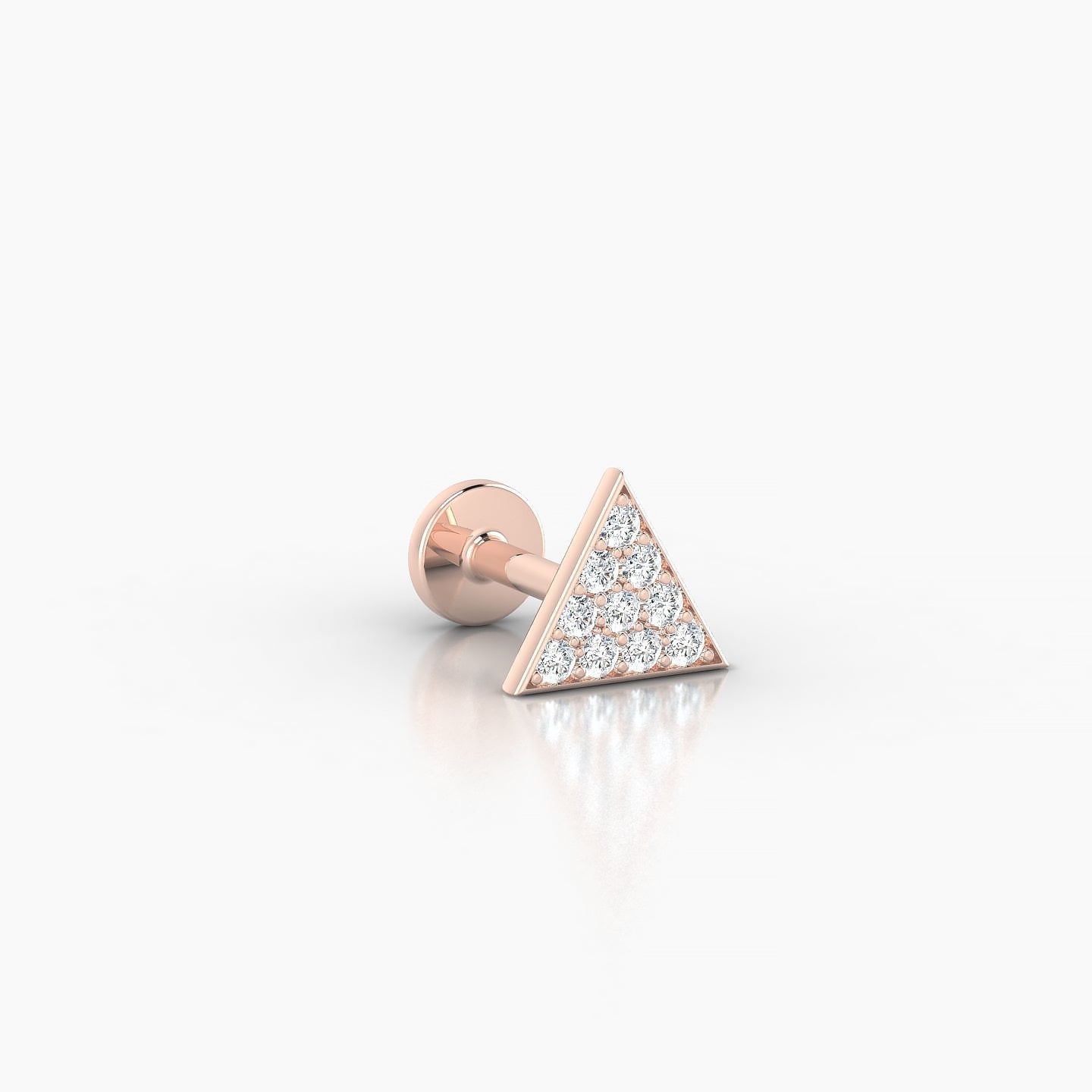 Hermione | 18k Rose Gold 2 mm 5 mm Trillion Diamond Piercing