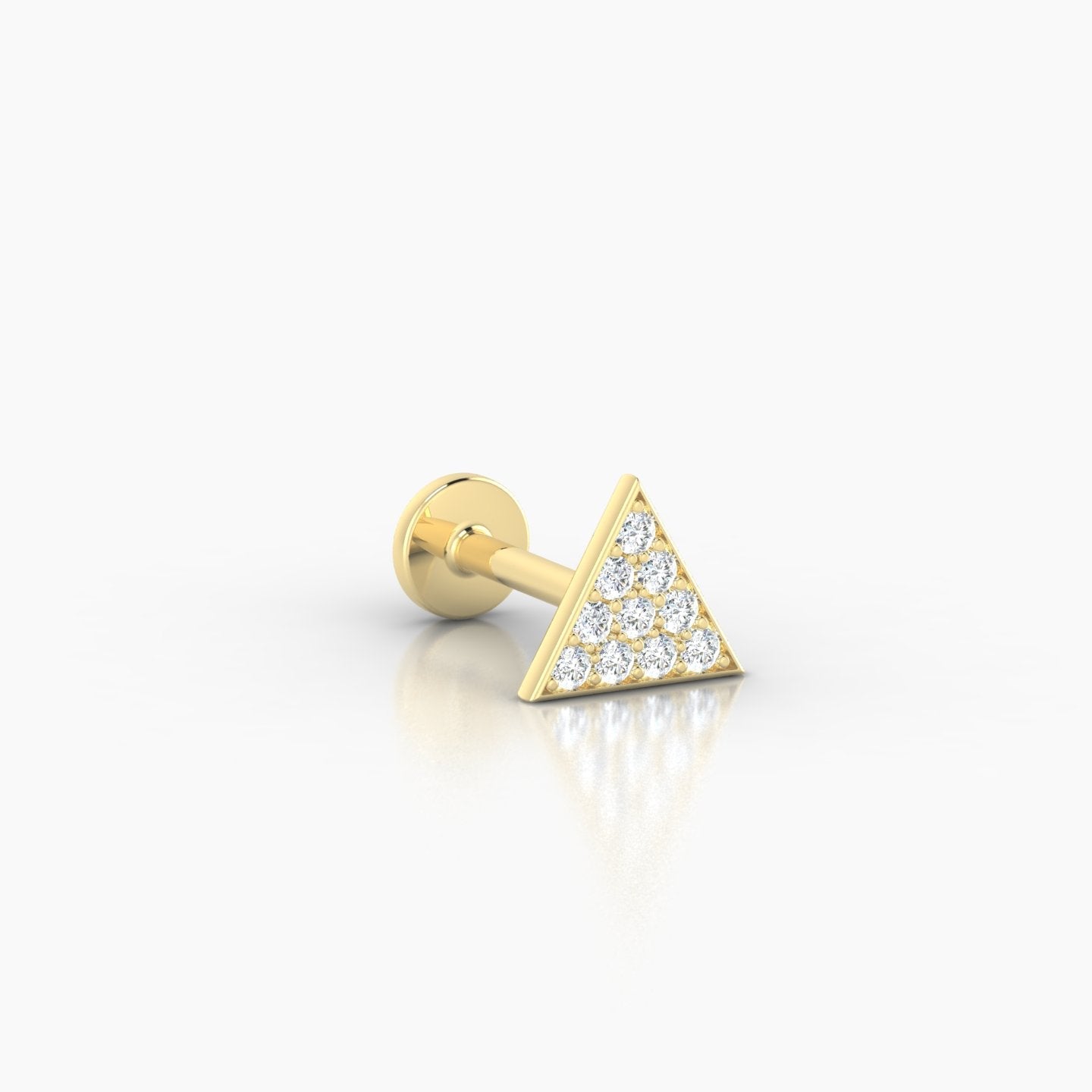 Hermione | 18k Yellow Gold 2 mm 6.5 mm Trillion Diamond Piercing