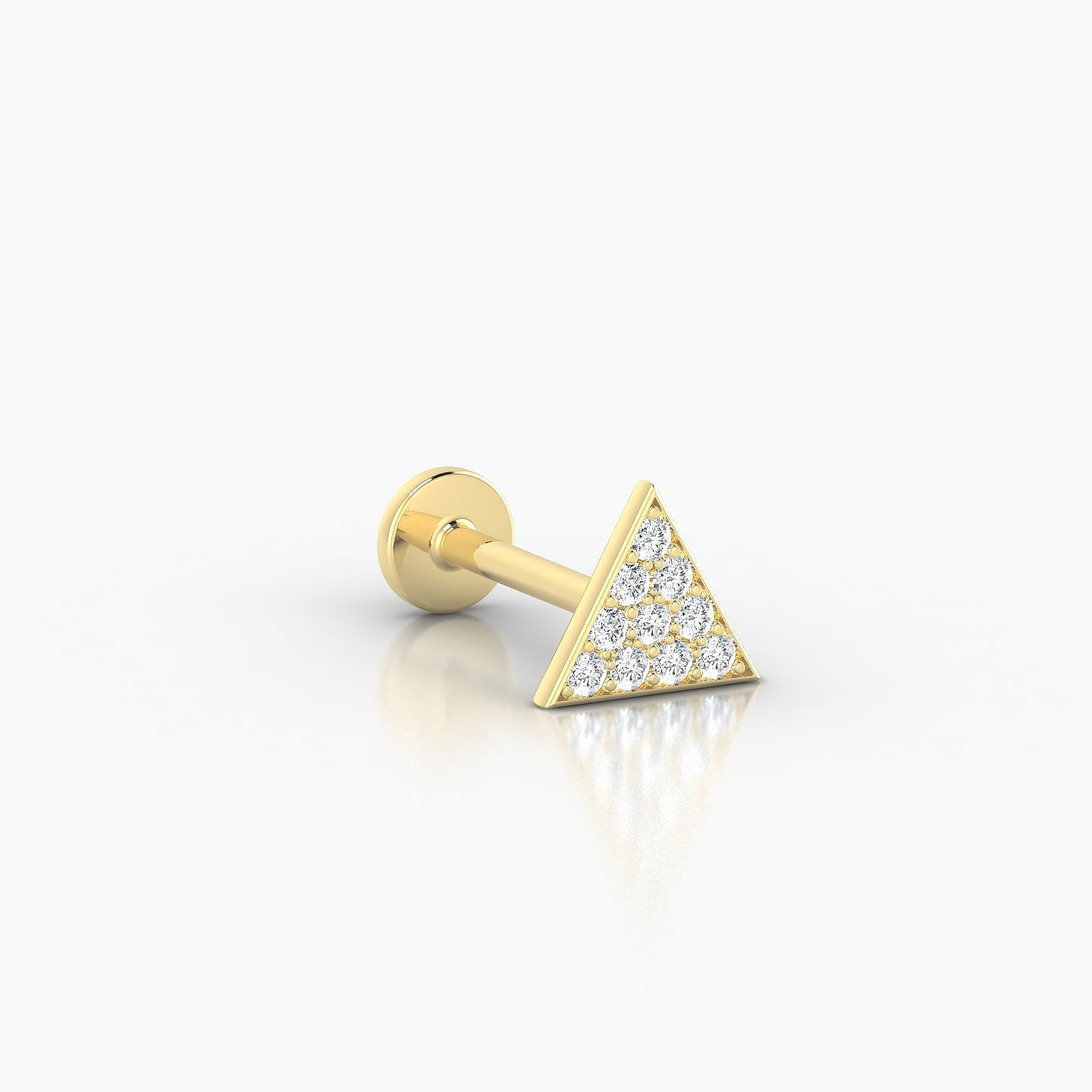 Hermione | 18k Yellow Gold 2 mm 8 mm Trillion Diamond Piercing