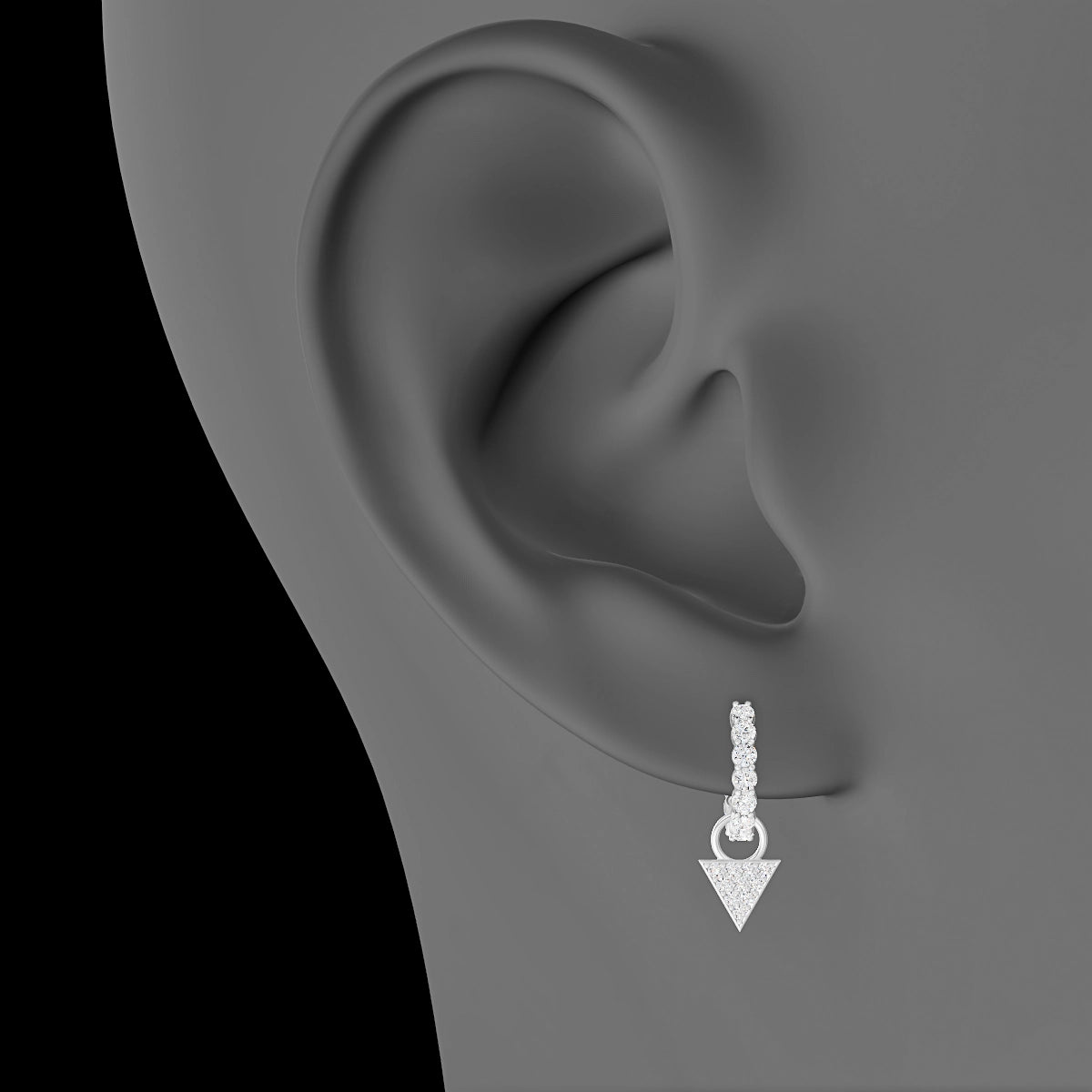 Hermione | 18k White Gold 6 mm Trillion Diamond Charm