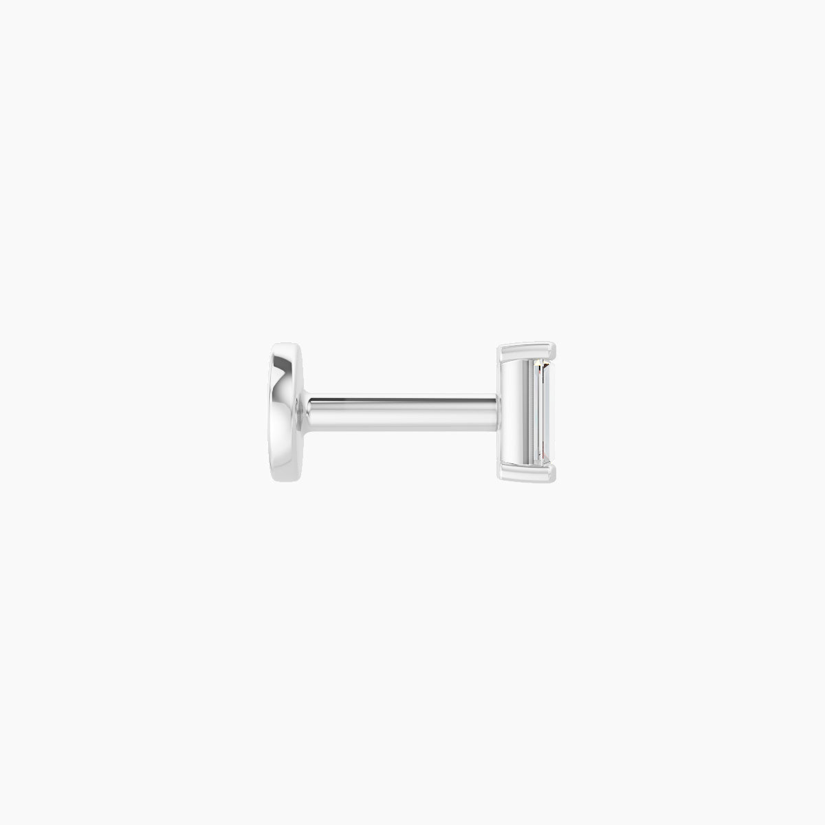 Hestia | 18k White Gold 4 mm 5 mm Baguette Diamond Nose Piercing