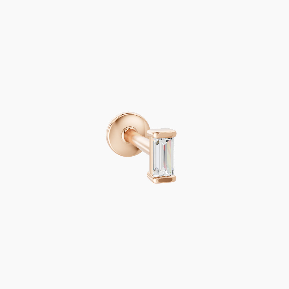 Hestia | 18k Rose Gold 4 mm 6.5 mm Baguette Diamond Piercing