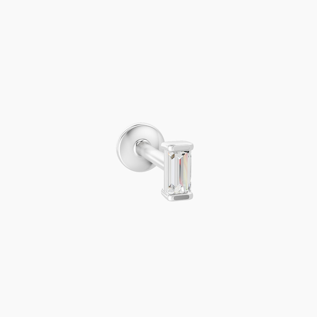 Hestia | 18k White Gold 4 mm 6.5 mm Baguette Diamond Piercing