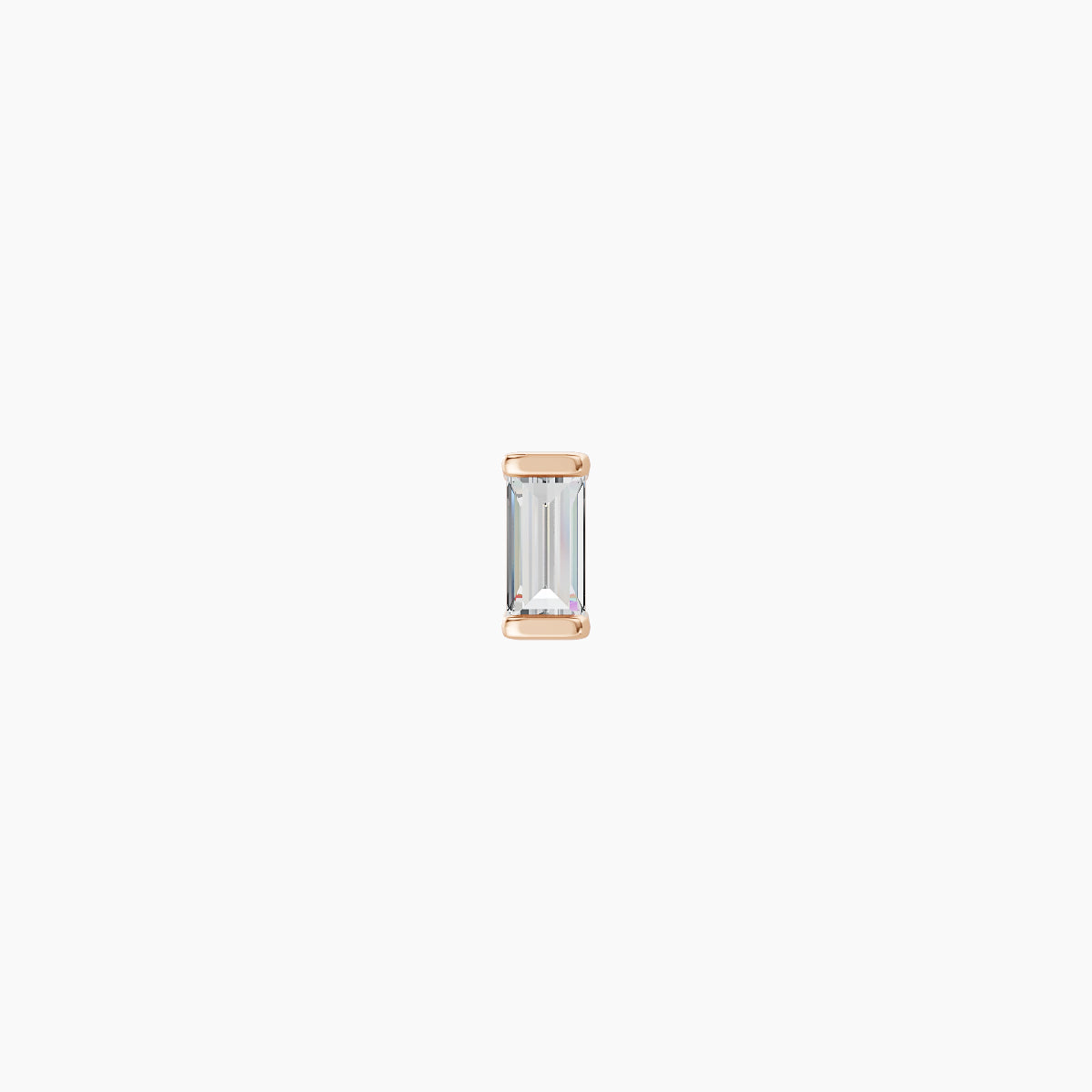 Hestia | 18k Rose Gold 4 mm 8 mm Baguette Diamond Nose Piercing